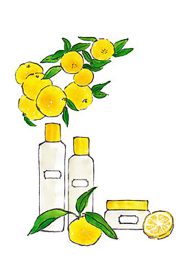 PSD 잎 일러스트 수채화 사람없음 뷰티 노란색 화장품 레몬 번짐 스킨로션 천연화장품 국내일러스트 식물 컬러 과일 파일형식 효과