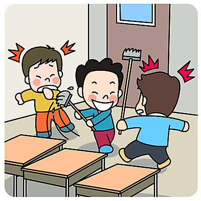 전신 남자 어린이 일러스트 장난 교실 안전 사람 세명 스쿨라이프 놀람 청소 책상 즐거움 안전수칙 대걸레 어린이만 휘두르기 국내일러스트 AI파일 라이프스타일 교육 감정 가구 학교 모션 표정 청소도구 파일형식 벡터