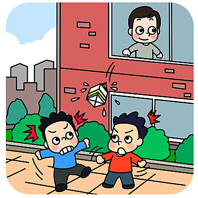 전신 남자 어린이 일러스트 창문 학교 안전 사람 상반신 세명 스쿨라이프 놀람 분노 던지기 화단 안전수칙 2층 어린이만 국내일러스트 AI파일 라이프스타일 교육 감정 모션 표정 층 파일형식 벡터