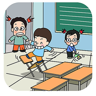 전신 남자 어린이 의자 일러스트 장난 교실 안전 사람 세명 스쿨라이프 칠판 놀람 위험 청소 책상 오르기 안전수칙 어린이만 국내일러스트 AI파일 라이프스타일 교육 감정 가구 컨셉 학교 모션 표정 파일형식 벡터