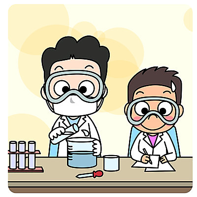 남자 어린이 일러스트 학교 실험기구 실험 마스크 서기 안전 사람 앉기 두명 펜 스쿨라이프 기록 실험복 문서 안전수칙 과학실 보안경 소년만 국내일러스트 AI파일 라이프스타일 교육 과학 모션 필기구 가운 안전장비 남자만 어린이만 파일형식 벡터
