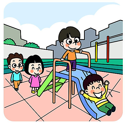 전신 여자 남자 어린이 일러스트 미소 안전 사람 여러명 스쿨라이프 미끄럼틀 놀이터 즐거움 안전수칙 철봉 질서 줄서기 어린이만 국내일러스트 AI파일 라이프스타일 감정 다수 학교 모션 놀이 표정 예절 놀이기구 파일형식 벡터