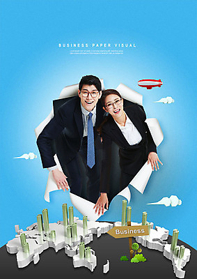 PSD 편집이미지 응시 여자 남자 세계지도 비즈니스 미소 사람 정장 빌딩 상반신 20대 성인 두명 앞모습 30대 한국인 열기구 비즈니스맨 비즈니스우먼 찢어짐 성인만 안경낌 이미지편집 시선 옷 안경 뷰포인트 지도 항공교통 모션 표정 동양인 청년 건물 장년 세계 직장인 파일형식