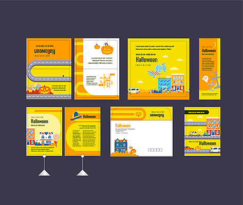 템플릿 배너템플릿 도로 자동차 사탕 이벤트 사람없음 건물 세트 노란색 주황색 할로윈 현수막 전단 엽서 초대장 약도 잭오랜턴 소봉투 행사세트 행사템플릿 가을축제 AI파일 건축물 배너 길 육상교통 컬러 지도 교통시설 디저트 편지봉투 카드_감사 축제 편지 홍보물 파일형식 벡터 가을_계절
