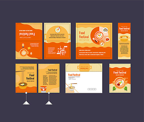 템플릿 배너템플릿 음식 이벤트 사람없음 세트 축제 주황색 현수막 라면 냄비 떡볶이 분식 전단 김밥 엽서 초대장 약도 컵라면 소봉투 행사세트 행사템플릿 AI파일 배너 컬러 지도 편지봉투 카드_감사 면류 솥 편지 홍보물 파일형식 벡터