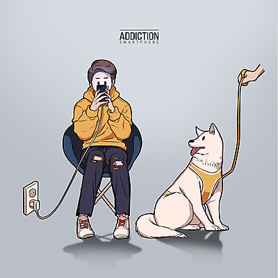 전신 PSD 한마리 손 응시 남자 의자 일러스트 회색배경 한명 사람 앉기 성인 신체부위 스마트폰 강아지 사회이슈 집중 목줄 중독 스마트폰중독 성인남자한명만 스몸비 국내일러스트 1 시선 가구 백그라운드 컨셉 모션 핸드폰 스마트기기 반려동물 회색 개 신조어 남자한명만 성인남자만 파일형식 반려용품