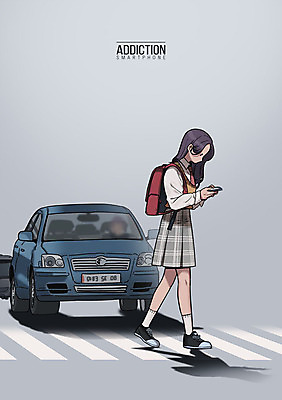 전신 PSD 학생 여자 교복 일러스트 자동차 청소년 회색배경 한명 사람 스마트폰 걷기 횡단보도 위험 사회이슈 중독 스마트폰중독 십대여자한명만 스몸비 국내일러스트 1 옷 육상교통 백그라운드 컨셉 모션 핸드폰 스마트기기 회색 보행로 신조어 여자한명만 십대여자만 파일형식