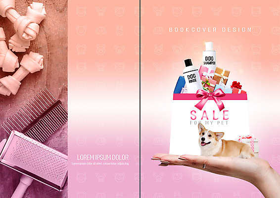 PSD 템플릿 한마리 표지디자인 북디자인 손 출판디자인 여자 표지 반려견 리플렛 분홍색 2단접지 북커버 한손 한명 들기 사람 팜플렛 성인 신체부위 선물상자 반려동물 쇼핑 세일 상점 다양 강아지 애견용품 반려 애견간식 애견빗 펫케어 이미지템플릿 반려용품 동물 1 컬러 다수 모션 관리 선물 상자 개 오브젝트 파일형식