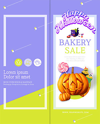 PSD 템플릿 표지디자인 북디자인 출판디자인 표지 리플렛 2단접지 북커버 호박 막대사탕 팜플렛 사람없음 연두색 세일 보라색 빵집 할로윈 유령 컵케이크 머핀 꿀단지 잭오랜턴 이미지템플릿 빵 컬러 채소 사탕 초록색 케이크 상점 파일형식