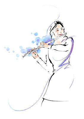 PSD 여자 연주 일러스트 캘리그라피 붓터치 한명 미소 사람 상반신 성인 취미 연주자 플루트 번짐 플루티스트 성인여자한명만 국내일러스트 1 음악 표정 관악기 음악가 여자한명만 성인여자만 파일형식 효과