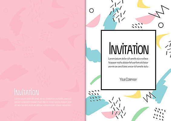 템플릿 분홍색 무늬 카드템플릿 사람없음 컬러풀 초대장 이미지템플릿 AI파일 카드프레임 컬러 카드_감사 프레임 파일형식 벡터