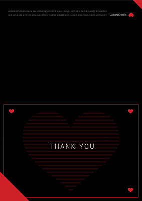 템플릿 카드템플릿 사람없음 빨간색 검은색 하트 감사카드 감사 이미지템플릿 AI파일 카드프레임 모양 감정 컬러 카드_감사 프레임 파일형식 벡터