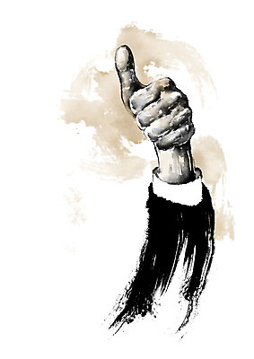 PSD 손 남자 일러스트 캘리그라피 붓터치 한명 들기 사람 정장 손짓 성인 신체부위 엄지손가락 최고 번짐 성인남자한명만 국내일러스트 1 옷 손가락 모션 남자한명만 성인남자만 파일형식 효과