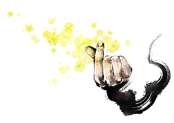 PSD 손 꽃 일러스트 캘리그라피 붓터치 한명 사람 성인 신체부위 노란색 번짐 손하트 국내일러스트 식물 1 컬러 손짓 파일형식 효과