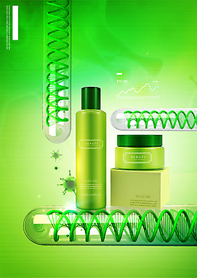 PSD 편집이미지 세포 사람없음 연두색 상자 뷰티 화장품 미용용품 DNA 크림 스킨케어 이미지편집 초록색 생명공학 오브젝트 파일형식