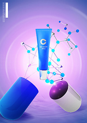 PSD 편집이미지 사람없음 파란색 뷰티 알약 보라색 화장품 미용용품 DNA 크림 스킨케어 그라데이션 이미지편집 컬러 약 생명공학 오브젝트 파일형식