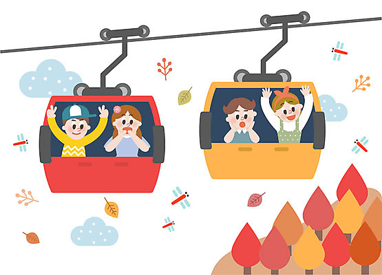 학생 여자 남자 어린이 단풍 낙엽 일러스트 단풍나무 미소 사람 여러명 상반신 손들기 놀람 무서움 즐거움 브이 케이블카 가을소풍 어린이만 국내일러스트 AI파일 나무 감정 다수 잎 모션 표정 손짓 소풍 파일형식 벡터 가을_계절