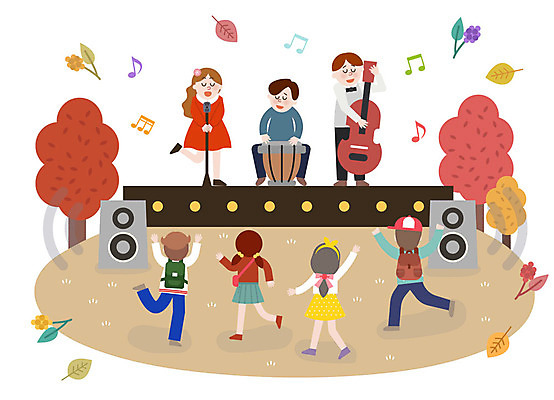 전신 학생 공원 여자 남자 어린이 단풍 낙엽 연주 음표 일러스트 단풍나무 사람 여러명 성인 야외 가을풍경 스피커 공연 기쁨 무대 즐거움 음악회 가을소풍 야외공연장 국내일러스트 AI파일 나무 기호 공공시설 감정 음악 음향기기 다수 잎 풍경 이벤트 소풍 공연장 파일형식 벡터 가을_계절