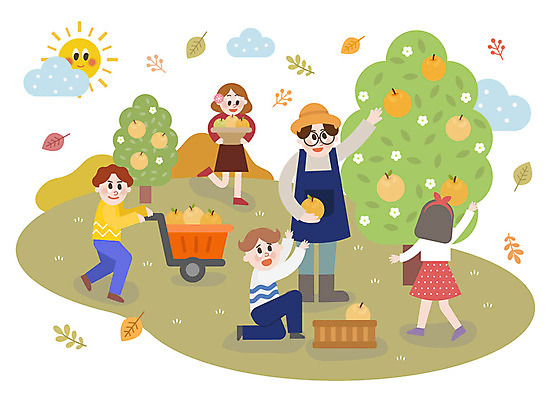 전신 학생 여자 남자 어린이 단풍 낙엽 일러스트 웃음 사람 여러명 성인 야외 농장 바구니 교사 수레 수확 가을 배 나무상자 과수원 과일나무 즐거움 농장체험 가을소풍 과일따기 배나무 국내일러스트 AI파일 나무 직업 계절 감정 다수 잎 농업 과일 표정 상자 소풍 카트 체험학습 파일형식 벡터 가을_계절
