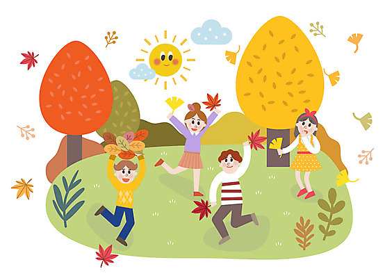 전신 학생 공원 여자 남자 어린이 단풍 낙엽 일러스트 단풍나무 미소 사람 여러명 야외 가을풍경 춤 즐거움 가을소풍 어린이만 국내일러스트 AI파일 나무 공공시설 감정 다수 잎 문화예술 표정 풍경 소풍 파일형식 벡터 가을_계절