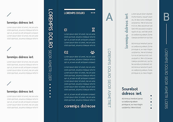 템플릿 북디자인 출판디자인 내지 리플렛 북커버 비즈니스 3단접지 팜플렛 사람없음 흰색 남색 이미지템플릿 AI파일 컬러 파일형식 벡터