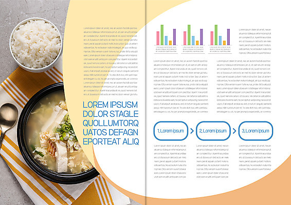 템플릿 북디자인 출판디자인 내지 한식 리플렛 북커버 그래프 팜플렛 사람없음 숟가락 식탁보 상차림 뚝배기 쌀밥 북엇국 이미지템플릿 AI파일 음식 밥 수저 국 파일형식 벡터
