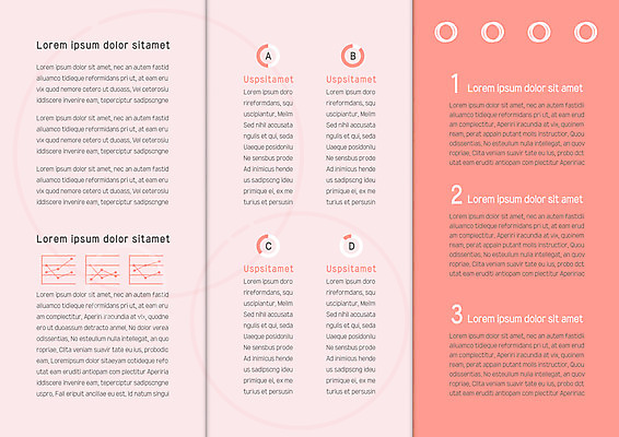 템플릿 북디자인 출판디자인 내지 리플렛 분홍색 북커버 3단접지 그래프 팜플렛 사람없음 원형 이미지템플릿 AI파일 도형 컬러 파일형식 벡터