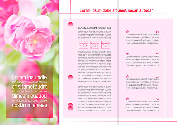 템플릿 북디자인 출판디자인 꽃잎 꽃 내지 리플렛 분홍색 북커버 3단접지 그래프 팜플렛 사람없음 원형 그라데이션 이미지템플릿 AI파일 도형 식물 컬러 파일형식 벡터