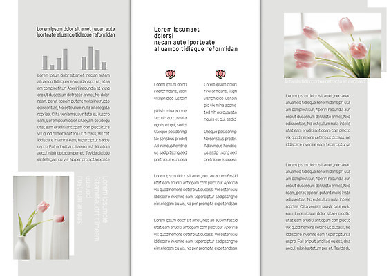 템플릿 북디자인 출판디자인 내지 리플렛 북커버 3단접지 그래프 팜플렛 사람없음 꽃병 회색 튤립 창가 이미지템플릿 AI파일 꽃 컬러 창문 파일형식 벡터