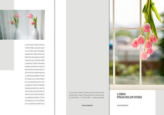 템플릿 표지디자인 북디자인 출판디자인 표지 리플렛 북커버 3단접지 창문 매달리기 팜플렛 사람없음 꽃병 회색 튤립 창가 이미지템플릿 AI파일 꽃 컬러 모션 파일형식 벡터