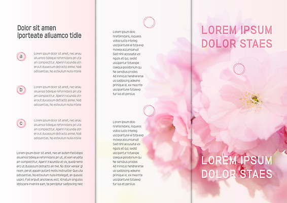 템플릿 북디자인 출판디자인 꽃잎 꽃 내지 리플렛 분홍색 북커버 3단접지 팜플렛 사람없음 이미지템플릿 AI파일 식물 컬러 파일형식 벡터