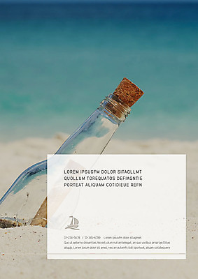 템플릿 표지 바다 요트 유리병 해변 사람없음 모래사장 프레젠테이션 문서템플릿 서식 문서 제안서 코르크 이미지템플릿 AI파일 배_교통 병_용기 파일형식 벡터