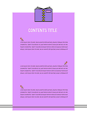 템플릿 내지 사람없음 책 연필 보라색 프레젠테이션 문서템플릿 서식 문서 제안서 이미지템플릿 AI파일 컬러 학용품 필기구 파일형식 벡터