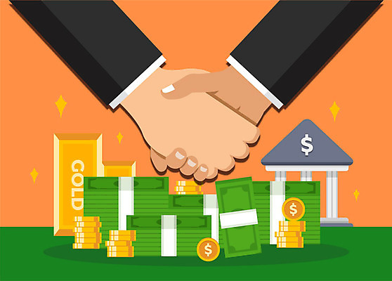 손 지폐 일러스트 비즈니스 악수 사람 신체부위 달러 동전 거래 돈다발 은행 공정 금괴 돈더미 국내일러스트 AI파일 돈 손짓 금융 황금 파일형식 벡터 더미