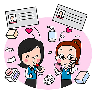 여자 교복 여유 일러스트 청소년 고등학생 사람 이벤트 상반신 두명 세일 수능 립스틱 끝 향수 수험생 손거울 수험표 마스크팩 할인혜택 십대여자만 수능할인 국내일러스트 AI파일 학생 옷 감정 화장품 거울 시험 팩 여자만 십대만 파일형식 벡터 혜택