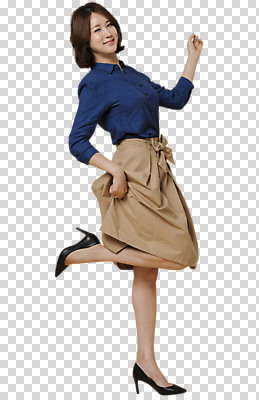 전신 편집이미지 응시 여자 구두 포즈 남방 한명 서기 미소 사람 20대 성인 옆모습 캐주얼 치마 손들기 한국인 PNG 다리들기 성인여자한명만 편집소스 1 시선 옷 뷰포인트 신발 셔츠 모션 하의 표정 동양인 청년 여자한명만 성인여자만 파일형식