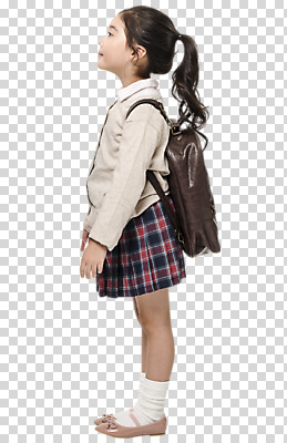 전신 편집이미지 응시 여자 어린이 책가방 한명 서기 사람 옆모습 한국인 PNG 소녀한명만 편집소스 1 시선 뷰포인트 가방 모션 동양인 여자한명만 소녀만 파일형식