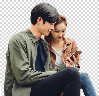 편집이미지 커플 응시 여자 남자 포즈 데이트 미소 웃음 들기 사람 앉기 상반신 20대 성인 두명 옆모습 캐주얼 스마트폰 다정 한국인 PNG 성인만 편집소스 시선 옷 뷰포인트 컨셉 관계 모션 표정 동양인 청년 핸드폰 스마트기기 파일형식