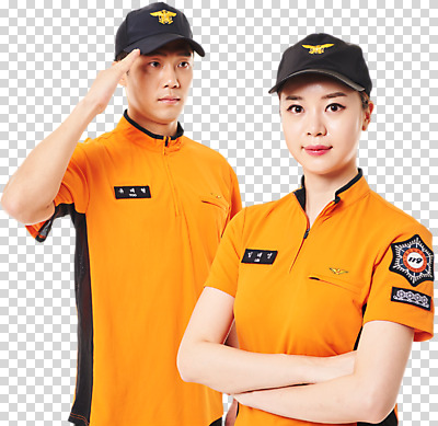 편집이미지 직업 모자 응시 여자 남자 포즈 유니폼 미소 사람 상반신 20대 성인 두명 앞모습 옆모습 팔짱 한국인 소방관 구조원 동료 경례 PNG 119 성인만 편집소스 시선 잡화 옷 뷰포인트 관계 모션 표정 동양인 청년 인사 소방 전화번호 파일형식