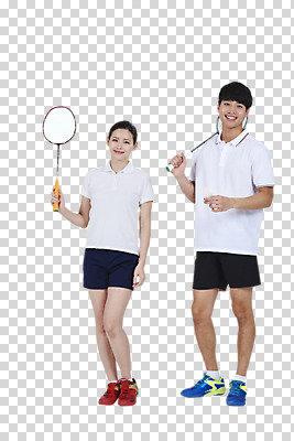 전신 편집이미지 커플 응시 여자 남자 스포츠 포즈 건강 서기 미소 사람 성인 취미 두명 앞모습 30대 운동복 운동 건강관리 한국인 배드민턴라켓 셔틀콕 배드민턴 PNG 성인만 편집소스 시선 옷 스포츠용품 뷰포인트 관계 모션 표정 관리 동양인 장년 구기 라켓 파일형식