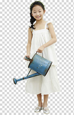 전신 편집이미지 응시 여자 어린이 한명 서기 미소 사람 앞모습 물뿌리개 한국인 물주기 PNG 소녀한명만 편집소스 1 시선 뷰포인트 모션 표정 동양인 여자한명만 소녀만 파일형식