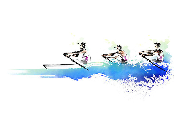 PSD 남자 물결 스포츠 일러스트 캘리그라피 붓터치 운동선수 사람 상반신 성인 세명 번짐 조정 노젓기 조정경기 조정선수 패들 성인남자만 국내일러스트 모션 경기 수상스포츠 노_배의노 남자만 성인만 파일형식 효과