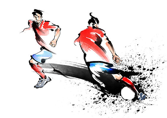 전신 PSD 남자 스포츠 일러스트 캘리그라피 축구공 붓터치 축구선수 사람 성인 두명 달리기 축구 번짐 축구유니폼 패스 성인남자만 국내일러스트 유니폼 공 축구용품 모션 운동선수 구기 남자만 성인만 파일형식 효과