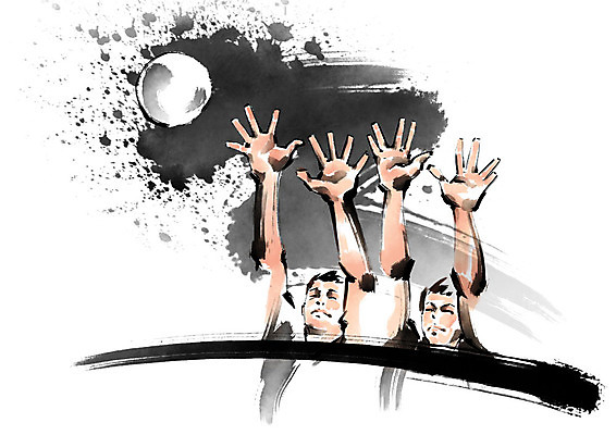 PSD 남자 스포츠 일러스트 캘리그라피 붓터치 사람 상반신 성인 두명 손들기 배구 번짐 배구선수 배구공 블로킹 성인남자만 국내일러스트 스포츠용품 공 모션 운동선수 구기 남자만 성인만 파일형식 효과