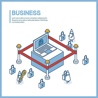 하늘색 일러스트 비즈니스 열쇠 자물쇠 요정 사람없음 노트북 보안 금융비즈니스 아이소메트릭 지문 지문인식 국내일러스트 AI파일 안전 금융 파란색 전자제품 생체인식기술 파일형식 벡터
