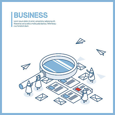 하늘색 일러스트 비즈니스 돋보기 편지봉투 요정 사람없음 손들기 구직 인사 종이비행기 문서 이력서 아이소메트릭 구인구직 국내일러스트 AI파일 컨셉 모션 봉투 파란색 예절 편지 종이접기 구인 파일형식 벡터