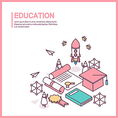 교육 별 분홍색 일러스트 학사모 졸업 요정 사람없음 책 로켓 상패 종이비행기 아이소메트릭 국내일러스트 AI파일 자연요소 모자_잡화 컬러 상_우승 종이접기 파일형식 벡터