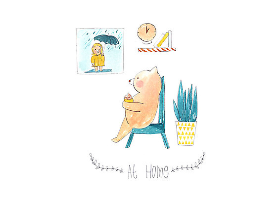 PSD 한마리 화분 의자 일러스트 곰 아이스크림 수채화 사람없음 먹기 벽시계 그림 국내일러스트 동물 1 시계 가구 포유류 모션 디저트 파일형식