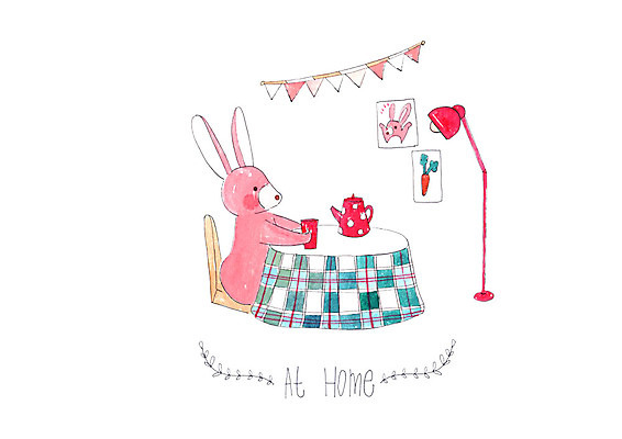 PSD 한마리 일러스트 식탁 주전자 전등 수채화 사람없음 컵 마시기 토끼 그림 가랜드 반려 국내일러스트 1 식기 포유류 모션 탁자 주방용품 조명 반려동물 파티용품 파일형식