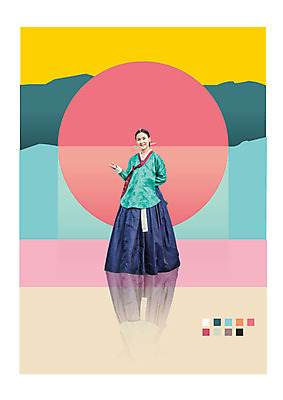 전신 편집이미지 응시 여자 명절 40대 중년 디지털백그라운드 한명 미소 사람 손짓 앞모습 컬러풀 설날 추석 디지털 한국인 원형 한복 궁중의상 중년여자한명만 이미지편집 AI파일 도형 1 한국전통 전통 시선 기념일 뷰포인트 컬러 백그라운드 모션 표정 동양인 성인 전통의상 여자한명만 중년여자만 파일형식 벡터